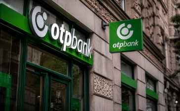 OTP Bank filiāle Budapeštā pēc paziņojuma par Luminor Bank iegādi Baltijā.